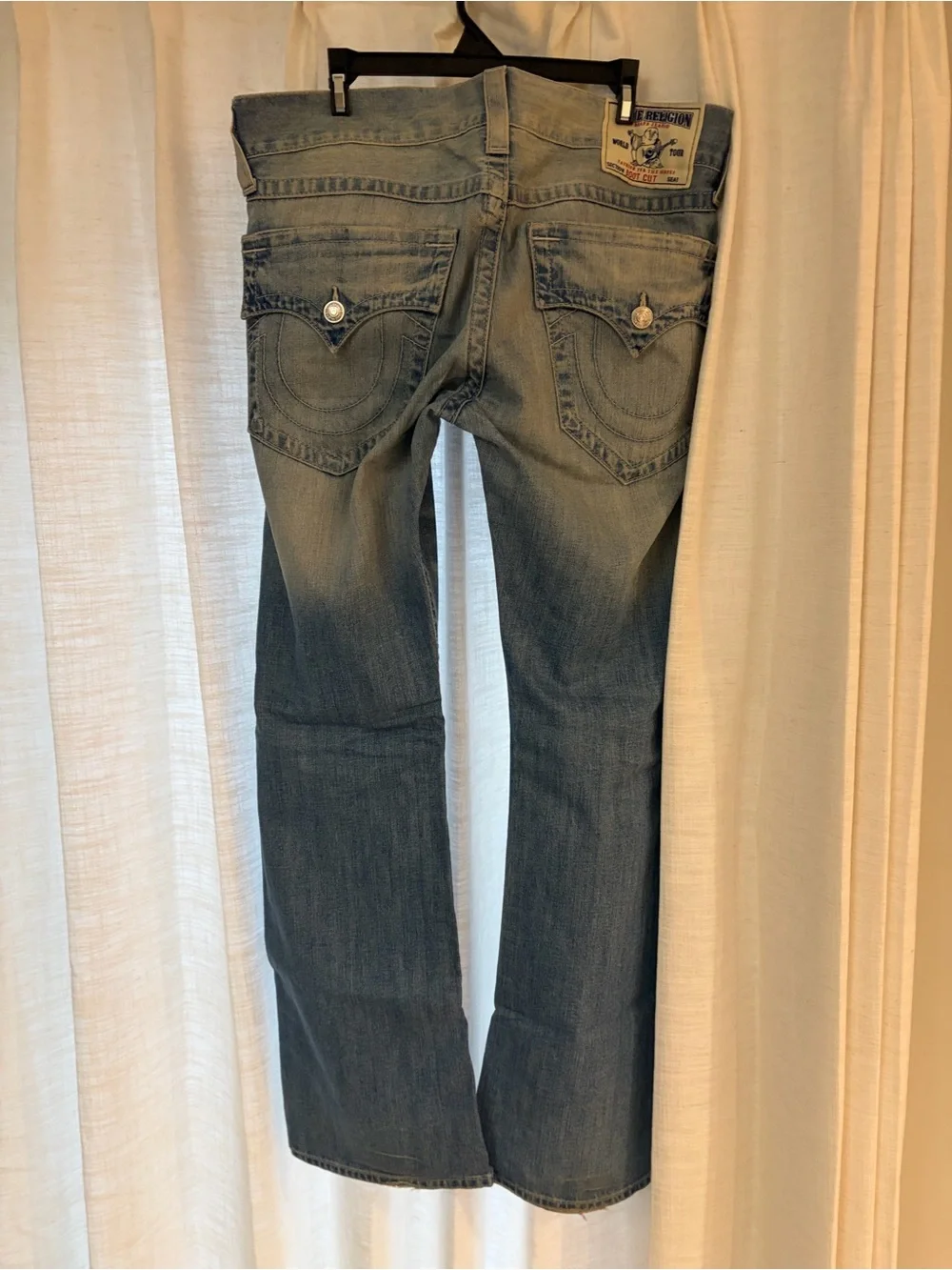True Religion Men's Blue Bootcut Jeans with Fading waist 33